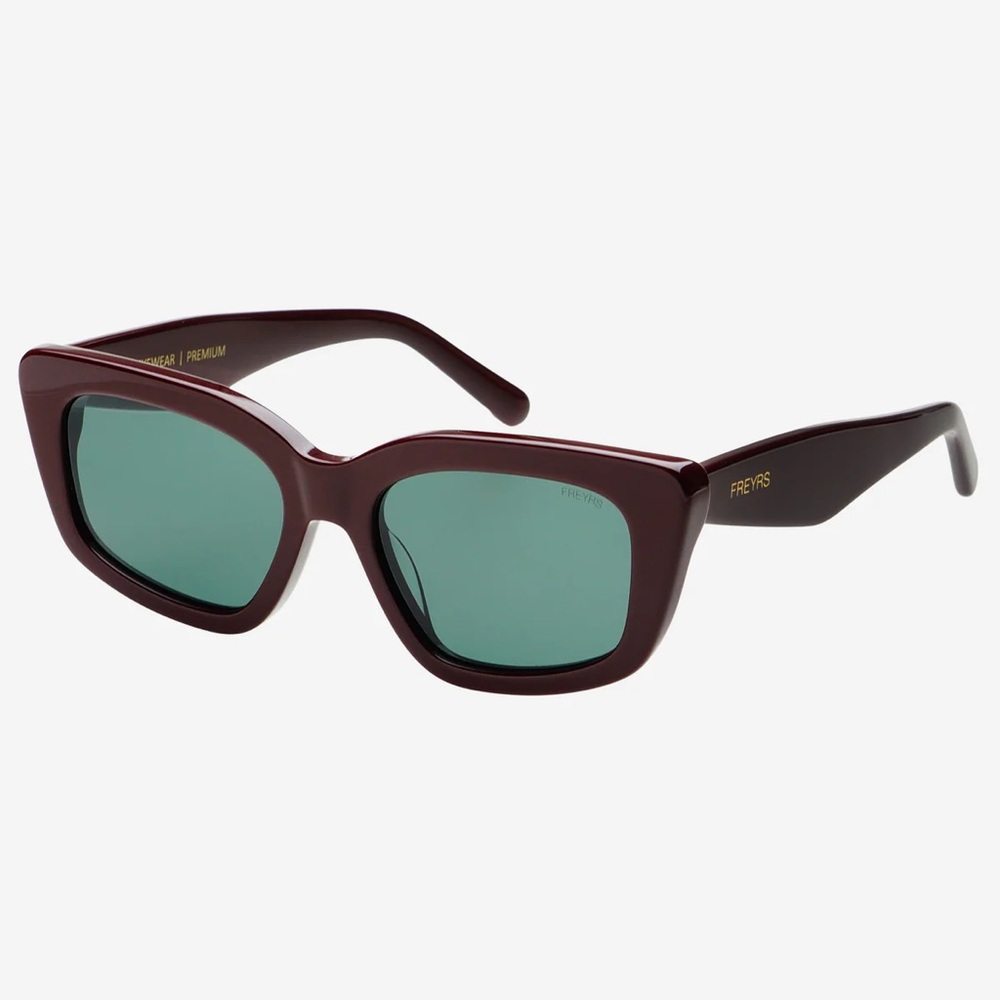 FREYRS Burgundy Square Sunglasses
